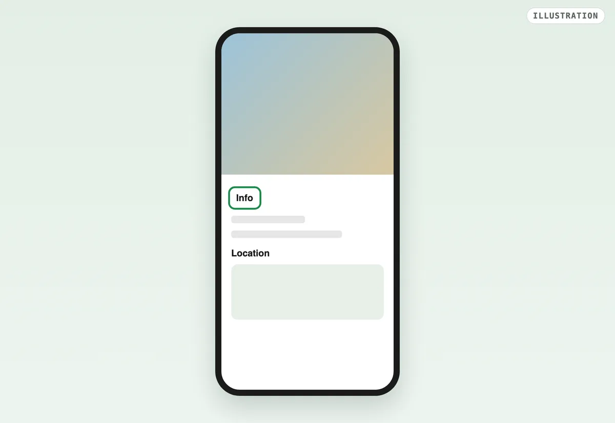 Illustration of a photo in Google Photos on Android with Info open and a location