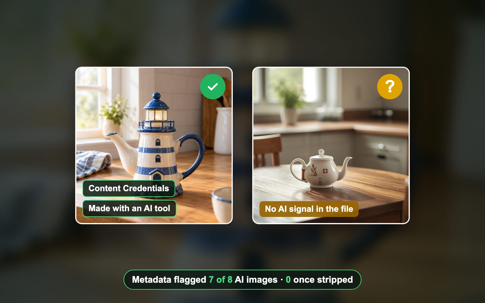 How to tell if an image is AI-generated, tested on 8 AI images