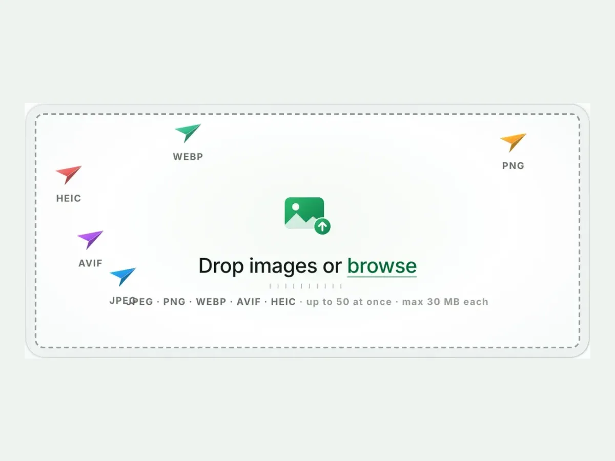 The Blinkimg drop box with JPG picked as the output