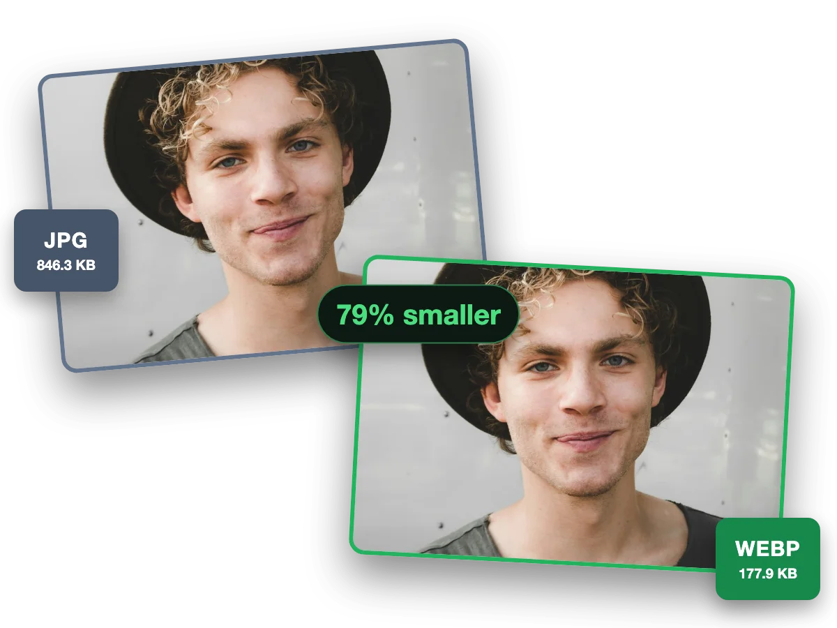 One photo as a 846.3 KB JPG and as a 177.9 KB WebP