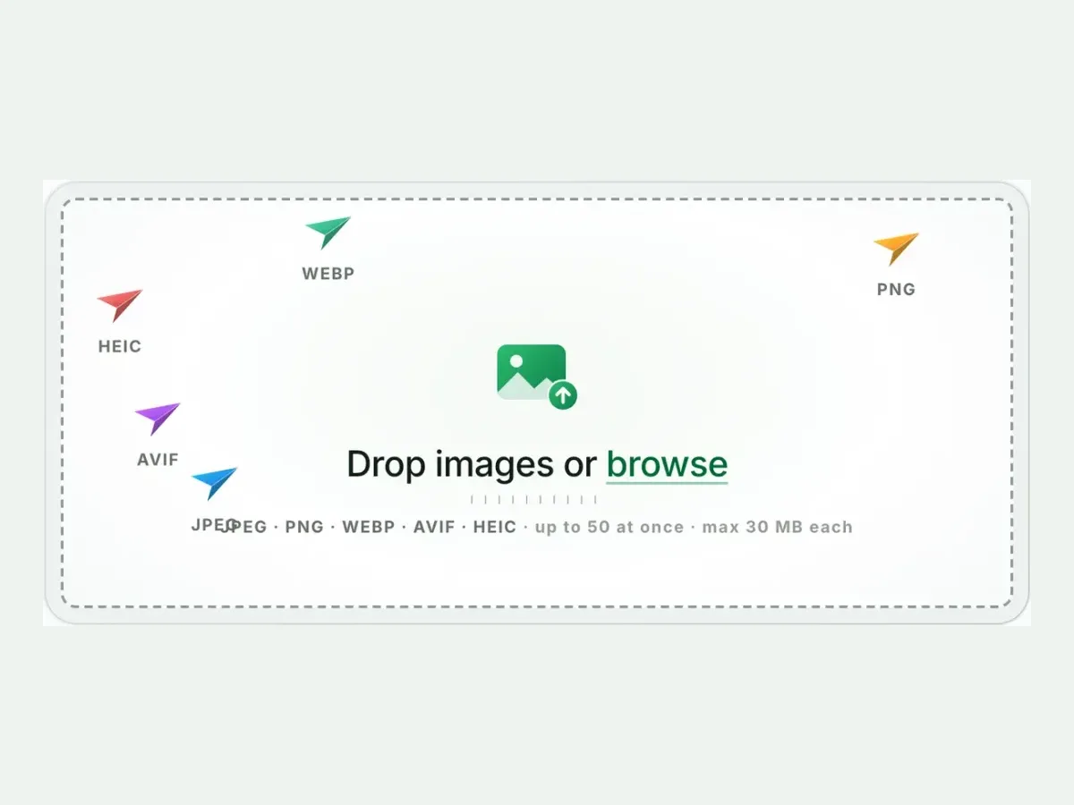 The Blinkimg drop box with WebP picked as the output