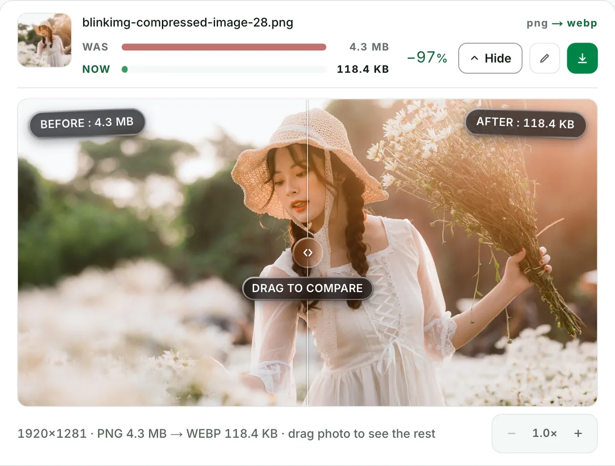 PNG to WebP converter with no change you can see: the real tool on this page